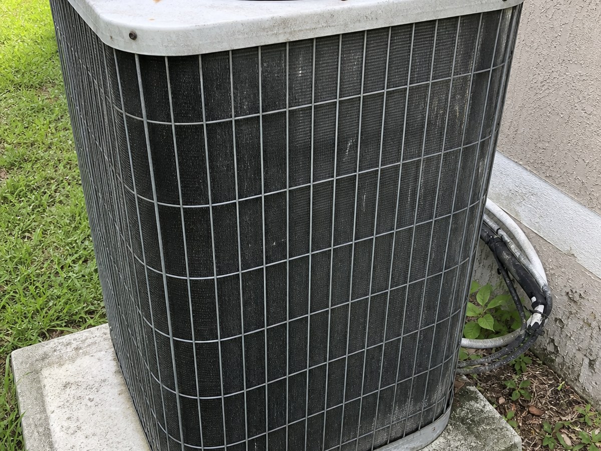 Aging AC condenser at an older Kissimmee house